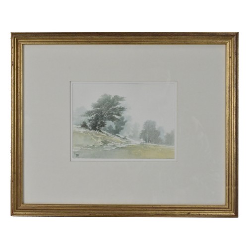 374 - GRAHAM STOKES (20th Century) - Pair of paintings titled 'Warwickshire I and III', watercolour on pap... 