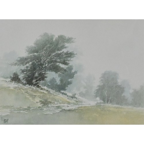 374 - GRAHAM STOKES (20th Century) - Pair of paintings titled 'Warwickshire I and III', watercolour on pap... 