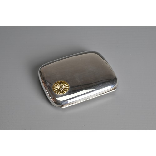 242 - A JAPANESE SILVER CIGARETTE CASE WITH GILT IMPERIAL CREST, EARLY 20TH CENTURY. Of rectangular form w... 