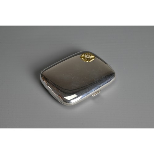 242 - A JAPANESE SILVER CIGARETTE CASE WITH GILT IMPERIAL CREST, EARLY 20TH CENTURY. Of rectangular form w... 