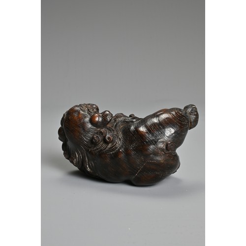 249 - JAPANESE CARVED WOOD MODEL OF A MYTHICAL BEAST, 19TH/20TH CENTURY, in prowling pose, carved with det... 