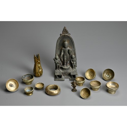 231 - A GROUP OF MIXED METALWARE ITEMS, 19TH CENTURY AND LATER. To include five Javanese boxes and covers ... 