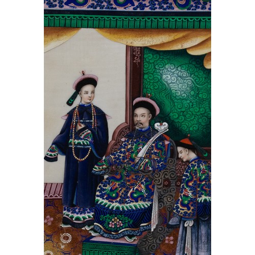 189 - A SET OF THREE CHINESE PITH PAINTINGS, QING DYNASTY - Each finely painted depicting various figures ... 