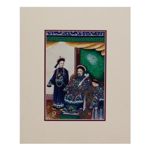 189 - A SET OF THREE CHINESE PITH PAINTINGS, QING DYNASTY - Each finely painted depicting various figures ... 