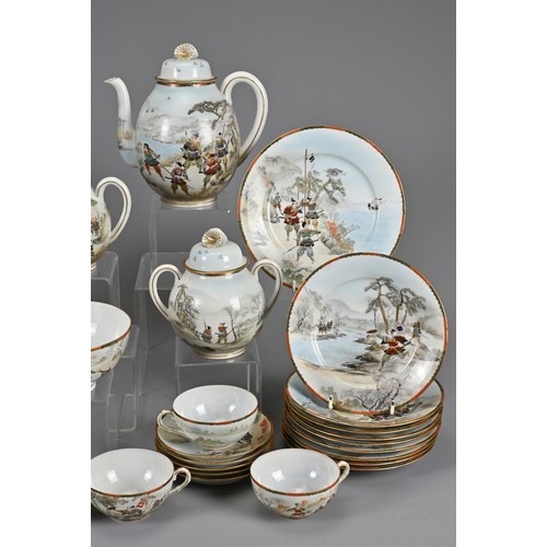 258 - A JAPANESE PORCELAIN TEA SERVICE, CIRCA 1900. To include a teapot, milk jug, sugar pot, two larger p... 