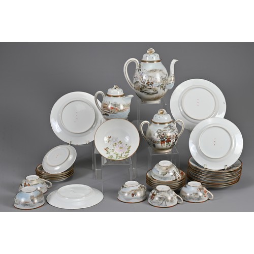 258 - A JAPANESE PORCELAIN TEA SERVICE, CIRCA 1900. To include a teapot, milk jug, sugar pot, two larger p... 