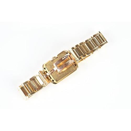 275 - CARTIER TANK ANGLAISE 18CT GOLD WATCH. Case size approx. 30mm by 25mm. Recently cleaned and polished... 