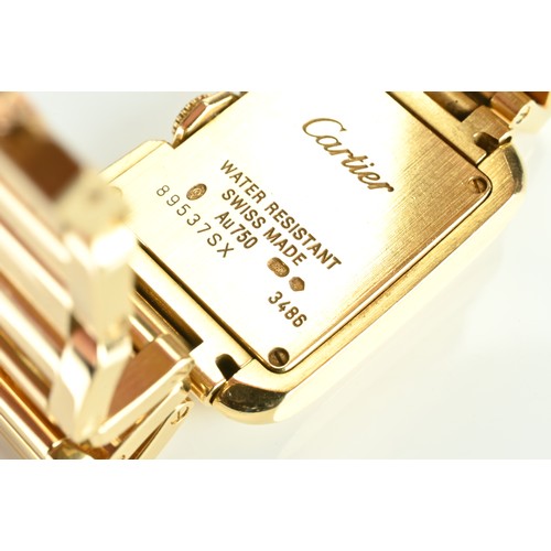 275 - CARTIER TANK ANGLAISE 18CT GOLD WATCH. Case size approx. 30mm by 25mm. Recently cleaned and polished... 