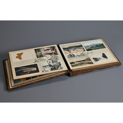 251 - A JAPANESE LACQUER PHOTOGRAPH ALBUM, EARLY 20TH CENTURY. The cover inlaid and painted featuring a bi... 