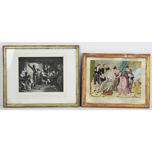 379 - TWO 19TH CENTURY FRENCH PRINTS, to include: 'Derniers Momens du General Foy' (1826), hand-coloured s... 