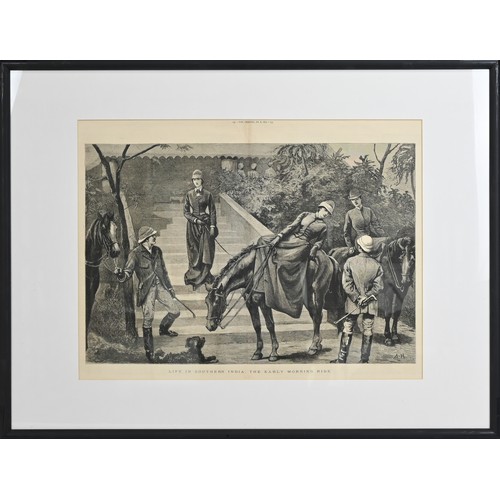 380 - FIVE FRAMED ILLUSTRATIONS OF SCENES IN INDIA FROM THE ILLUSTRATED LONDON NEWS AND THE GRAPHIC, dated... 