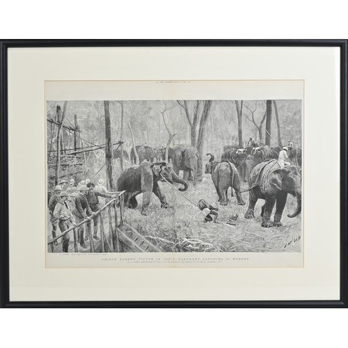 380 - FIVE FRAMED ILLUSTRATIONS OF SCENES IN INDIA FROM THE ILLUSTRATED LONDON NEWS AND THE GRAPHIC, dated... 