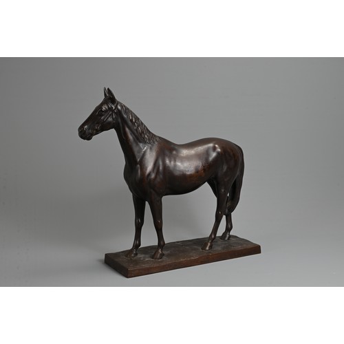 308 - AN EARLY 20TH CENTURY JAPANESE BRONZE MODEL OF A HORSE BY KUNIO ITO (1890-1970).   Modelled standing... 