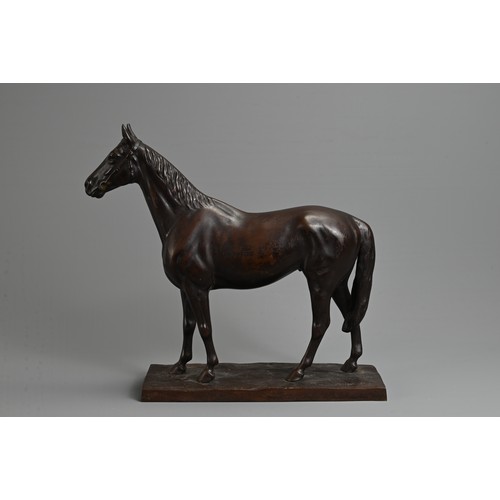 308 - AN EARLY 20TH CENTURY JAPANESE BRONZE MODEL OF A HORSE BY KUNIO ITO (1890-1970).   Modelled standing... 