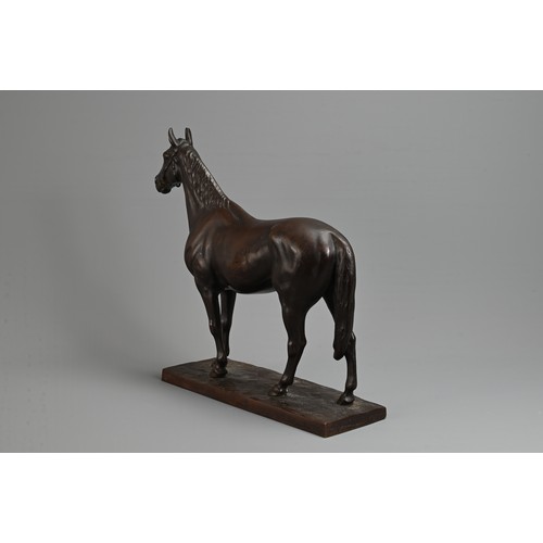 308 - AN EARLY 20TH CENTURY JAPANESE BRONZE MODEL OF A HORSE BY KUNIO ITO (1890-1970).   Modelled standing... 