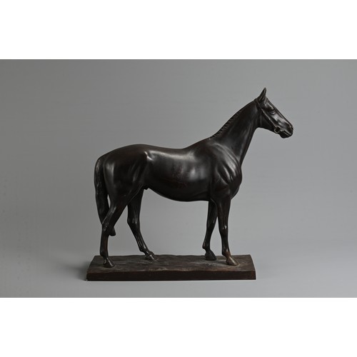 308 - AN EARLY 20TH CENTURY JAPANESE BRONZE MODEL OF A HORSE BY KUNIO ITO (1890-1970).   Modelled standing... 