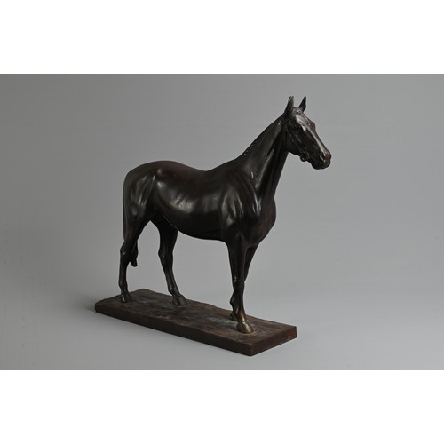 308 - AN EARLY 20TH CENTURY JAPANESE BRONZE MODEL OF A HORSE BY KUNIO ITO (1890-1970).   Modelled standing... 