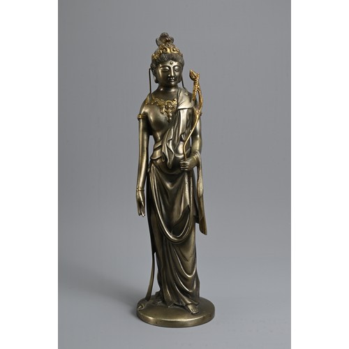 311 - AN EARLY 20TH CENTURY JAPANESE BRONZE OF THE HOLY KANNON BY KOUN TAKAMURA (1852-1934). Kannon, the B... 