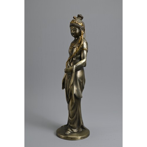 311 - AN EARLY 20TH CENTURY JAPANESE BRONZE OF THE HOLY KANNON BY KOUN TAKAMURA (1852-1934). Kannon, the B... 