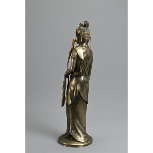 311 - AN EARLY 20TH CENTURY JAPANESE BRONZE OF THE HOLY KANNON BY KOUN TAKAMURA (1852-1934). Kannon, the B... 