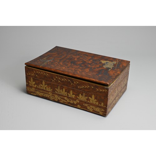 294 - A JAPANESE LATE MEIJI PERIOD-TAISHO, (LATE 19TH/EARLY 20TH CENTURY), THREE-TIER LACQUER RECTANGULAR ... 