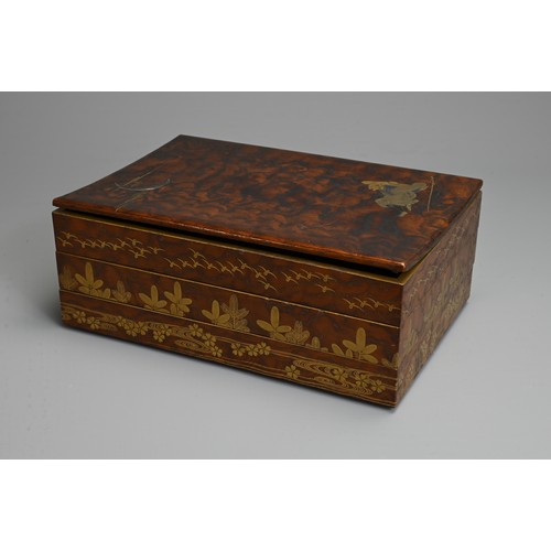 294 - A JAPANESE LATE MEIJI PERIOD-TAISHO, (LATE 19TH/EARLY 20TH CENTURY), THREE-TIER LACQUER RECTANGULAR ... 