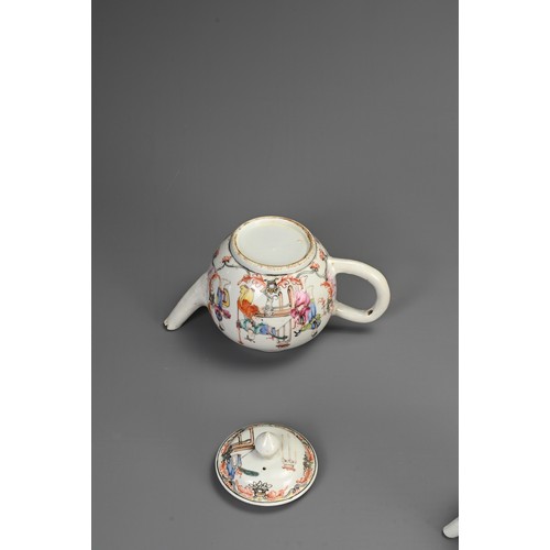 2 - FOUR CHINESE / JAPANESE PORCELAIN TEAPOTS, 18/19TH CENTURY. Each of varying forms decorated with fig... 