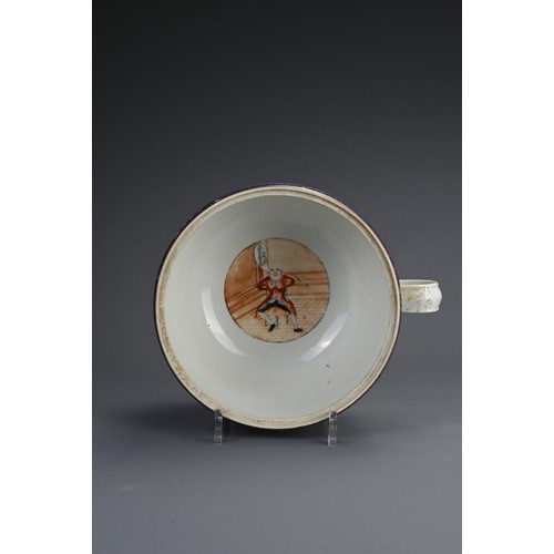 14 - A CHINESE EXPORT PORCELAIN CHAMBER POT AND PUNCH BOWL, 18TH CENTURY. The chamber pot with handle unu... 