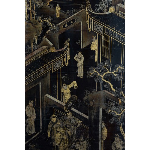 195 - A SET OF FOUR MONUMENTAL CHINESE CARVED WOOD DOOR PANELS, LATE QING / REPUBLIC PERIOD. Each of tall ... 