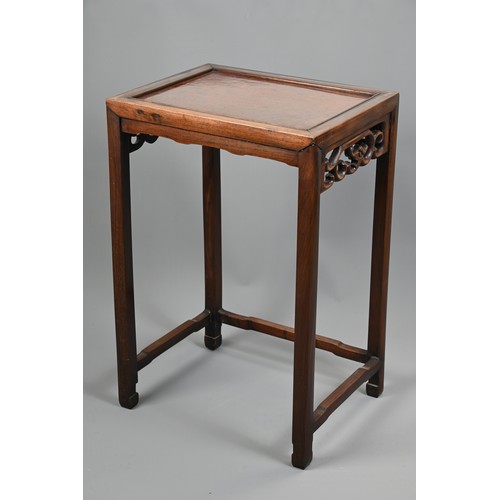 204 - A NEST OF FOUR CHINESE ROSEWOOD AND BURR WALNUT TABLES, EARLY 20TH CENTURY. Of rectangular form with... 