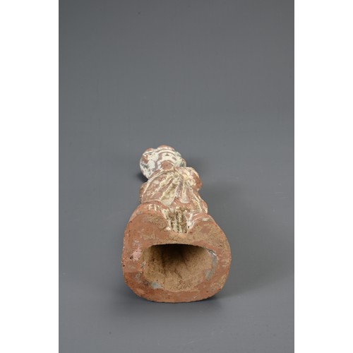 179 - A GROUP OF CHINESE POTTERY FIGURES, TANG DYNASTY AND LATER. To include two lime glazed pottery figur... 