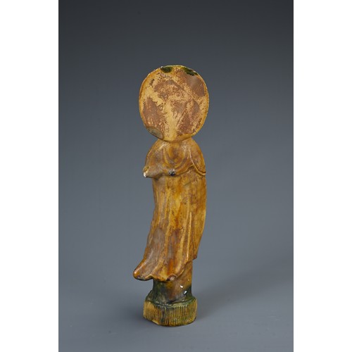 179 - A GROUP OF CHINESE POTTERY FIGURES, TANG DYNASTY AND LATER. To include two lime glazed pottery figur... 