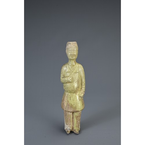 179 - A GROUP OF CHINESE POTTERY FIGURES, TANG DYNASTY AND LATER. To include two lime glazed pottery figur... 