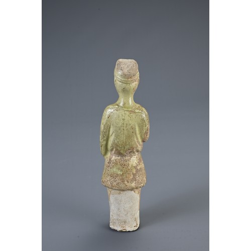 179 - A GROUP OF CHINESE POTTERY FIGURES, TANG DYNASTY AND LATER. To include two lime glazed pottery figur... 