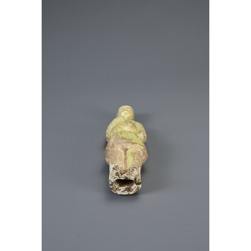 179 - A GROUP OF CHINESE POTTERY FIGURES, TANG DYNASTY AND LATER. To include two lime glazed pottery figur... 