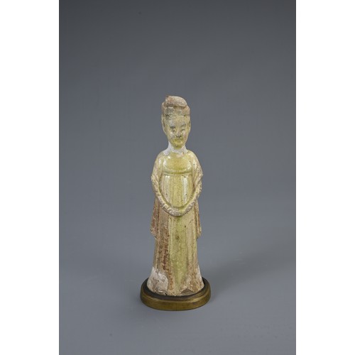 179 - A GROUP OF CHINESE POTTERY FIGURES, TANG DYNASTY AND LATER. To include two lime glazed pottery figur... 