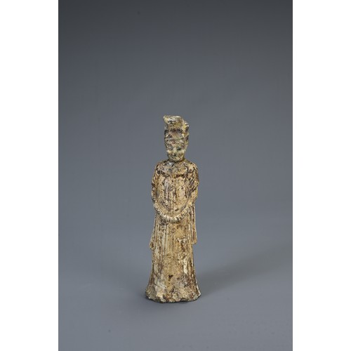 179 - A GROUP OF CHINESE POTTERY FIGURES, TANG DYNASTY AND LATER. To include two lime glazed pottery figur... 