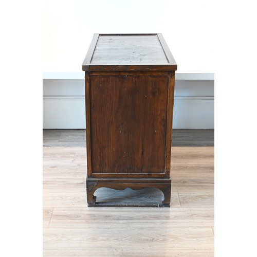 197 - A KOREAN ELM AND PEAR WOOD CABINET, BANDAJIE, LATE 19TH CENTURY. Raised on four legs, of rectangular... 