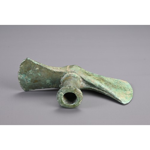 99 - A GROUP OF BRONZE ITEMS, PROBABLY ROMAN AND LATER. To include two axe head fittings, probably Roman;... 