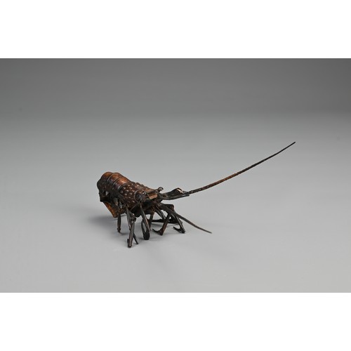 283 - JAPANESE MEIJI PERIOD COPPER JIZAI OKIMONO ARTICULATED CRAYFISH, late 19th/early 20th century, natur... 