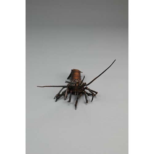 283 - JAPANESE MEIJI PERIOD COPPER JIZAI OKIMONO ARTICULATED CRAYFISH, late 19th/early 20th century, natur... 