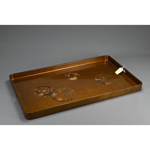 308 - A JAPANESE MEIJI PERIOD LARGE LACQUER (HIROBUTA) PRESENTATION TRAY, late 19th/early 20th century, by... 