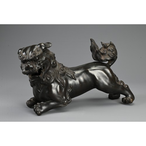 280 - A LARGE JAPANESE BRONZE MODEL OF A LION DOG, MEIJI PERIOD (1868–1912). Three sections to include the... 