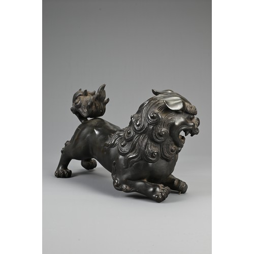 280 - A LARGE JAPANESE BRONZE MODEL OF A LION DOG, MEIJI PERIOD (1868–1912). Three sections to include the... 