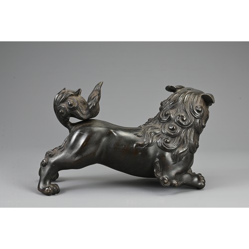 280 - A LARGE JAPANESE BRONZE MODEL OF A LION DOG, MEIJI PERIOD (1868–1912). Three sections to include the... 