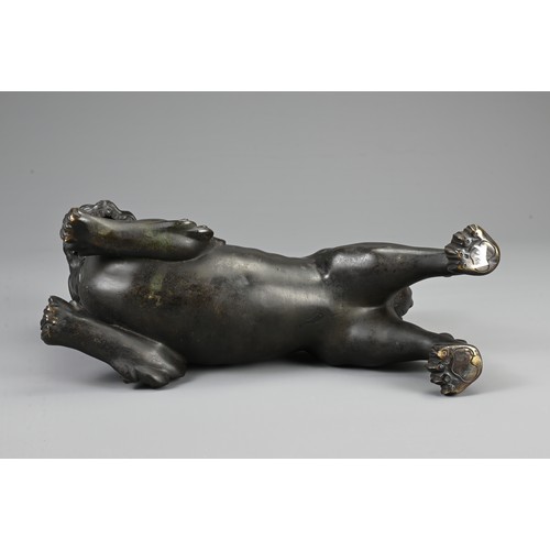 280 - A LARGE JAPANESE BRONZE MODEL OF A LION DOG, MEIJI PERIOD (1868–1912). Three sections to include the... 