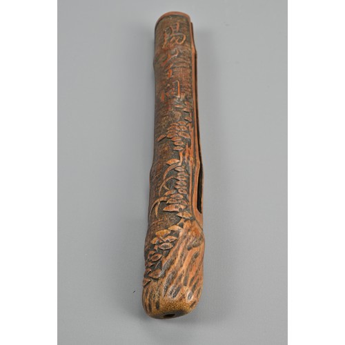 295 - FOUR JAPANESE EDO PERIOD PIPE CASES (KISERUZUTSU), 19th Century, Comprising one of wood, of otoshi-z... 