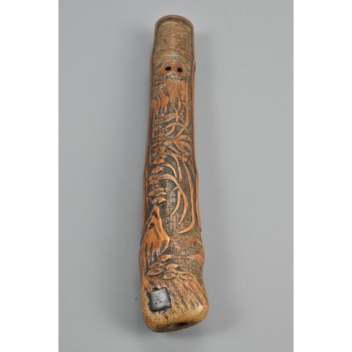 295 - FOUR JAPANESE EDO PERIOD PIPE CASES (KISERUZUTSU), 19th Century, Comprising one of wood, of otoshi-z... 