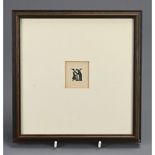 321 - TWO FRAMED WORKS, to include: An ink study of a figure with horse, c.18th century, brown ink and pen... 