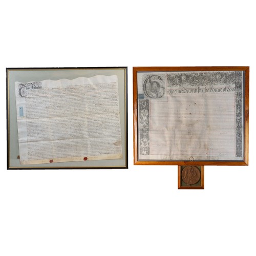 327 - TWO 18TH CENTURY INDENTURES, one relating to property in the county of Kent during the reign of Quee... 